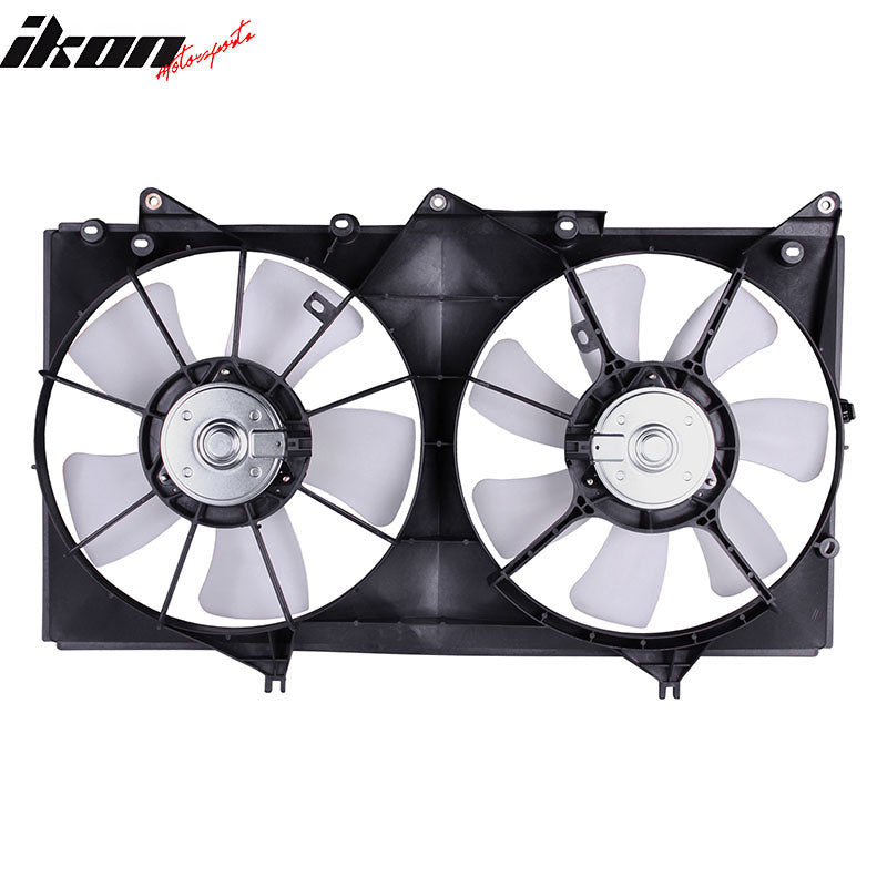 IKON MOTORSPORTS Radiator Cooling Fan Assembly Replacement for 2004-2006 Lexus ES330 V6 3.3L, 2004-2006 Toyota Camry V6, 16363-0D110 LX3115111 Automotive Dual Engine Fans, Black