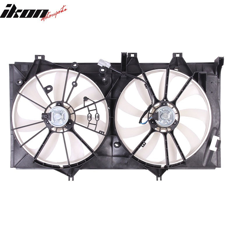 IKON MOTORSPORTS Radiator Cooling Fan Assembly Replacement for 2012-2017 Toyota Camry 2.5L, 163630H010 TO3115169 Automotive Dual Engine Fans, Black