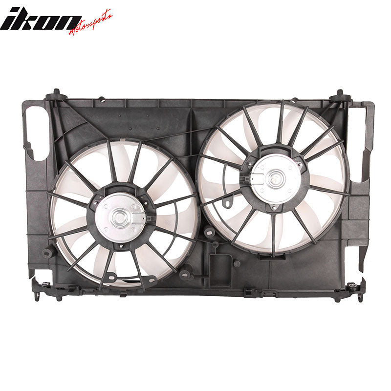 IKON MOTORSPORTS Radiator Cooling Fan Assembly Replacement for 2013-2018 Toyota RAV4 2.5L, 1636336100 TO3115177 Automotive Dual Engine Fans, Black