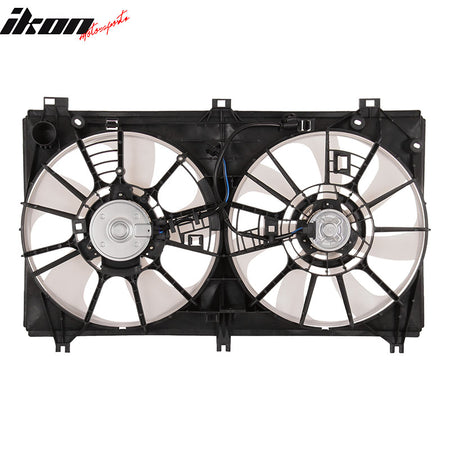 IKON MOTORSPORTS Radiator Cooling Fan Assembly Replacement for 2014-2015 Lexus IS250 2.5L, 16711-31600 LX3115131 Automotive Dual Engine Fans, Black