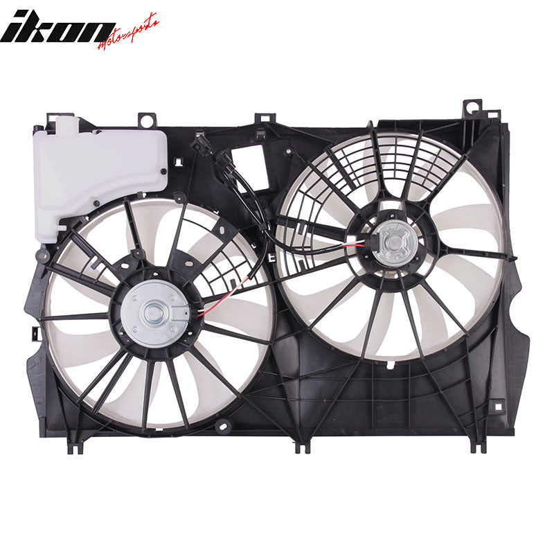 IKON MOTORSPORTS Radiator Cooling Fan Assembly Replacement for 2016-2022 Lexus RX350 V6 3.5L W O Towing with Module, 16711-0P330 LX3115141 Automotive Dual Engine Fans, Black