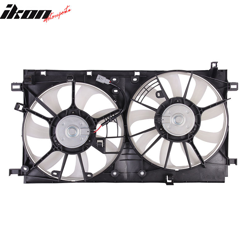 IKON MOTORSPORTS Radiator Cooling Fan Assembly Replacement for 2016-2022 Toyota Prius L4 1.8L Hybrid, 16711-37160 TO3115191  Automotive Dual Engine Fans, Black