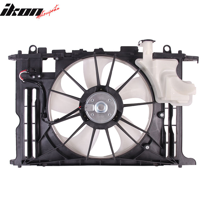 IKON MOTORSPORTS Radiator Cooling Fan Assembly Replacement for 2014-2019 Toyota Corolla L4 1.8L With Shroud Upper, 163630T020 TO3115181 Automotive Engine Fans, Black