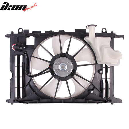 IKON MOTORSPORTS Radiator Cooling Fan Assembly Replacement for 2014-2019 Toyota Corolla L4 1.8L With Shroud Upper, 163630T020 TO3115181 Automotive Engine Fans, Black