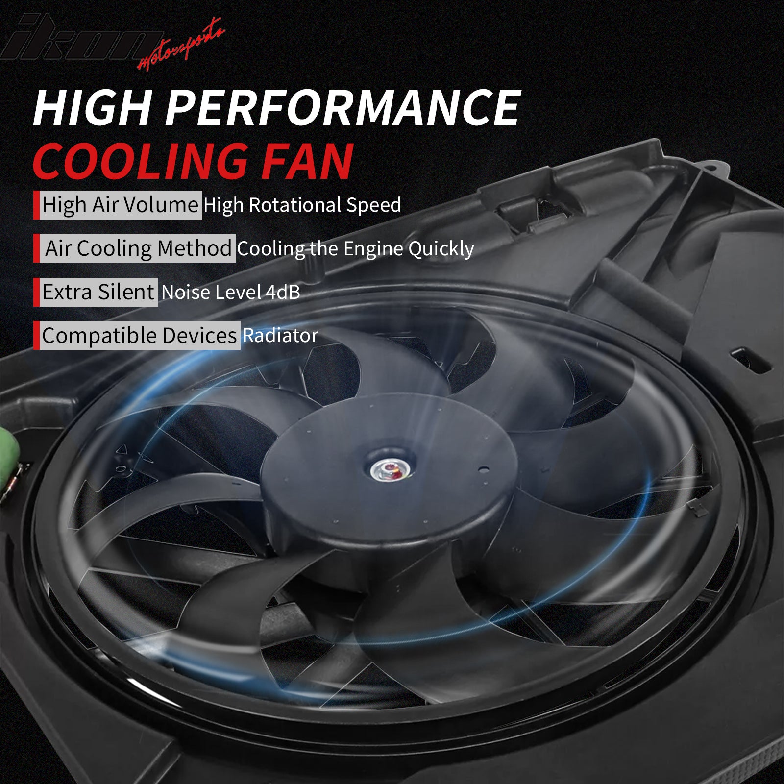 Fits 12-19 Nissan Versa& Versa Note AT 1.6L CVT Radiator Cooling Fan Assembly
