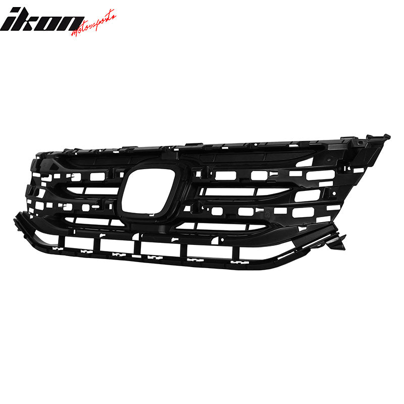 IKON MOTORSPORTS Front Upper Grille, Compatible with 2011-2013 Honda Odyssey, OE Style Dark Gray ABS Replacement Front Bumper Hood Grill