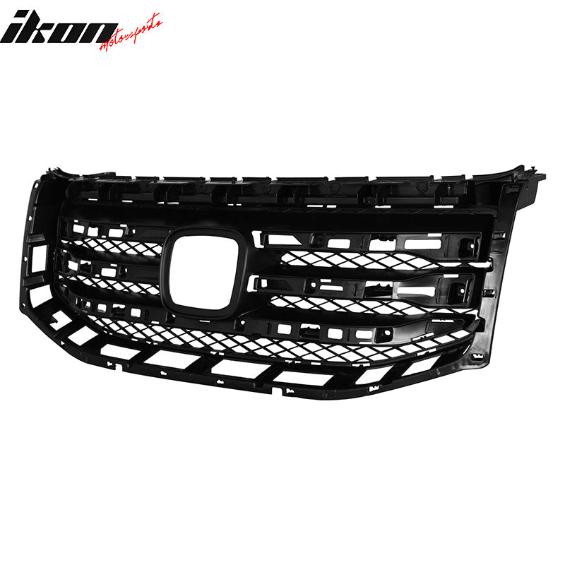 IKON MOTORSPORTS Front Upper Grille, Compatible with 2012-2015 Honda Pilot, OE Style Black ABS Replacement Front Bumper Hood Grill