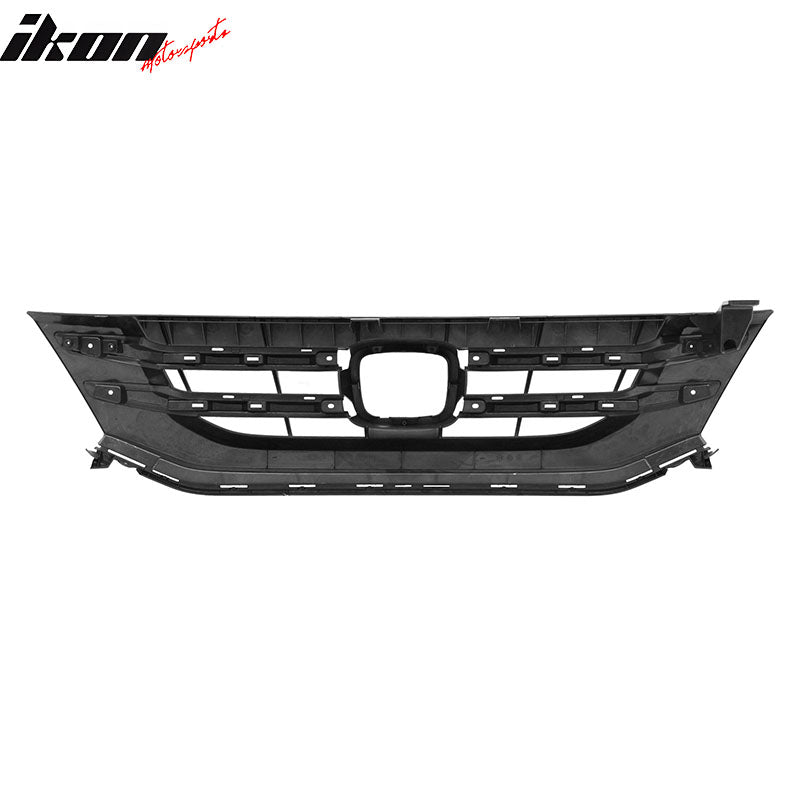 IKON MOTORSPORTS Front Upper Grille, Compatible with 2014-2017 Honda Odyssey, OE Style Black ABS Replacement Front Bumper Hood Grill