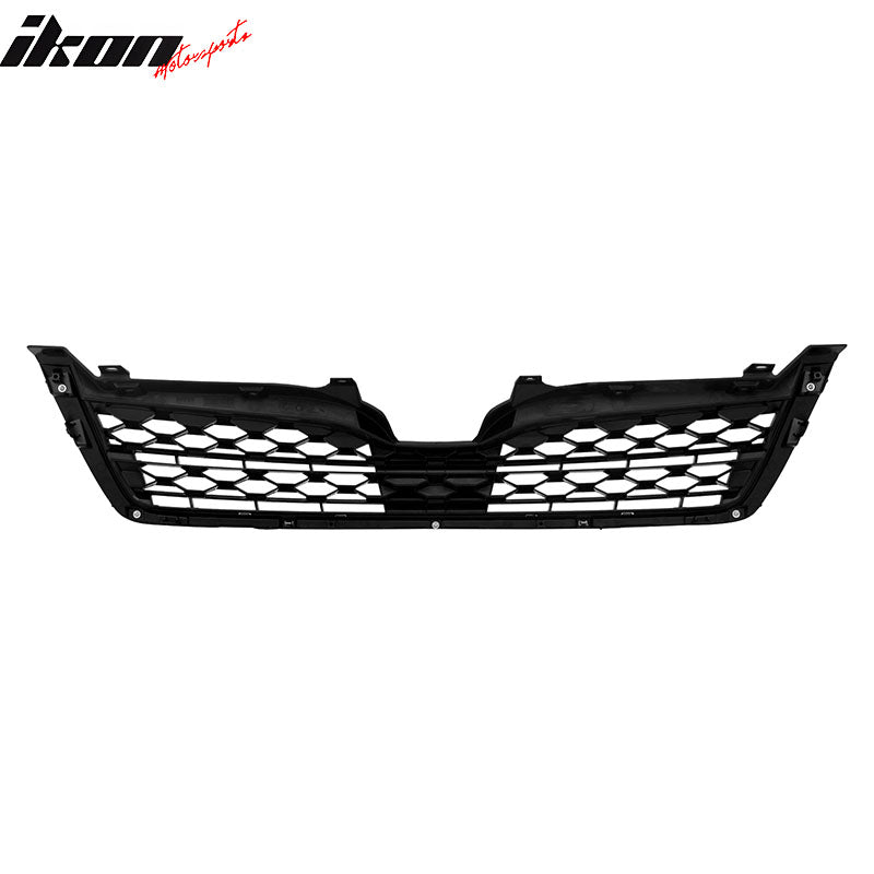 IKON MOTORSPORTS Front Upper Grille, Compatible with 2014-2016 Subaru Forester 2.5L Engine Type1, OE Style Dark Gray ABS Replacement Front Bumper Hood Grill