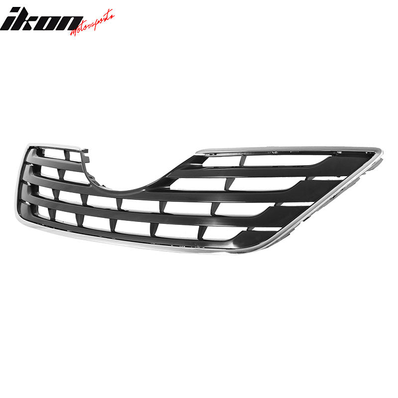 IKON MOTORSPORTS Front Upper Grille, Compatible with 2007-2009 Toyota Camry XLE, OE Style Black ABS Replacement Front Bumper Hood Grill