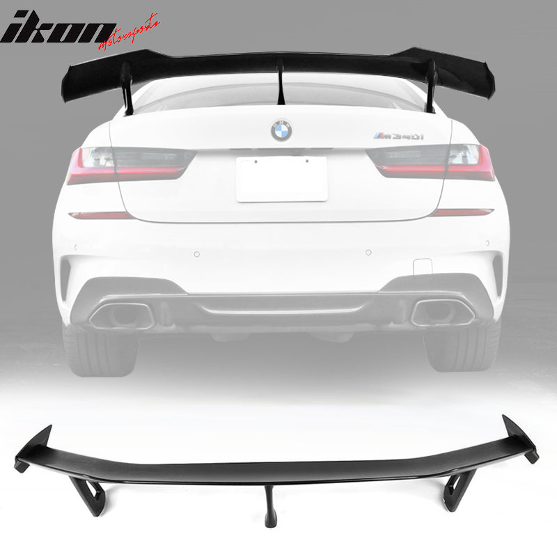 Rear Spoiler Wing for Universal Fitment 3 Post Unpainted Black ABS
