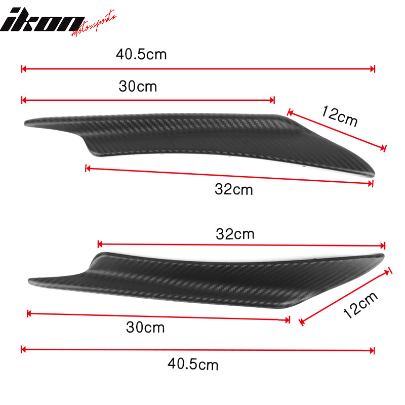 ICBL Universal Real Carbon Fiber Bumper Splitters Canards Diffuser – Rear, Performance/Custom Fit, Gloss Carbon Finish
