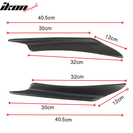 Universal Texture Carbon Fiber V1 A Front Bumper Lip Canards 40CM