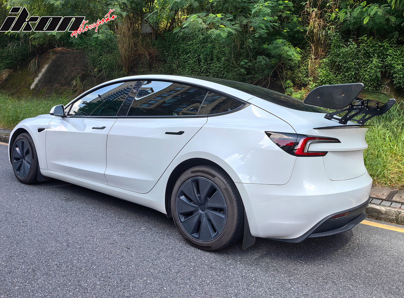 Universal 57" JDM GT Style Racing Rear Trunk Spoiler Wing ABS Carbon Fiber Print