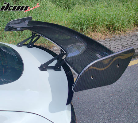 Universal 57" JDM GT Style Racing Rear Trunk Spoiler Wing ABS Carbon Fiber Print