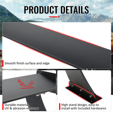 Universal 61" GTC250 Style Trunk Spoiler Rear Racing Wing (V4A Leg + Side Plate)