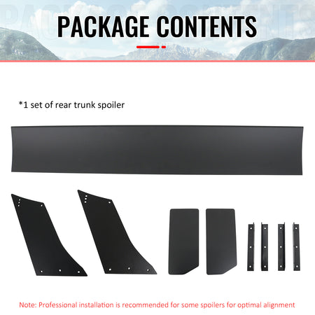 Universal 61" GTC250 Style Trunk Spoiler Rear Racing Wing (V4A Leg + Side Plate)
