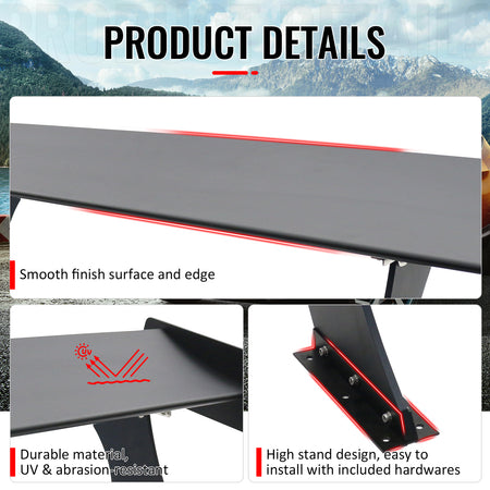 Universal 61" GTC250 Style Trunk Spoiler Rear Racing Wing (V4B Leg + Side Plate)