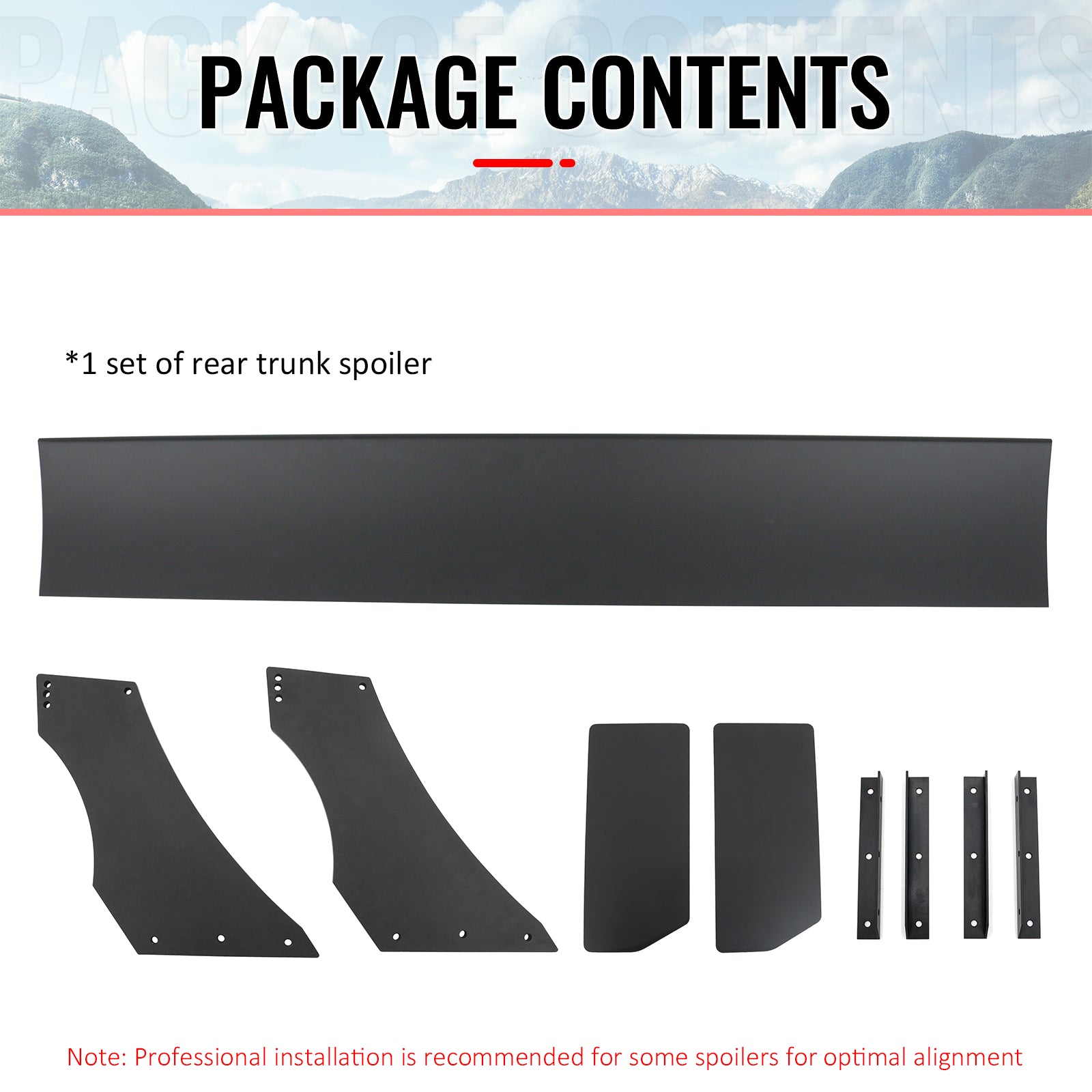 Universal 61" GTC250 Style Trunk Spoiler Rear Racing Wing (V4B Leg + Side Plate)