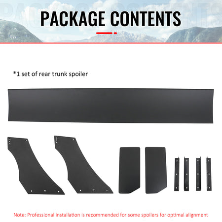 Universal 61" GTC250 Style Trunk Spoiler Rear Racing Wing (V4B Leg + Side Plate)