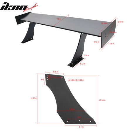 Universal 61" GTC250 Style Trunk Spoiler Rear Racing Wing (V4B Leg + Side Plate)