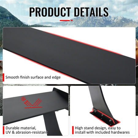 Universal 61" GTC250 Style Trunk Spoiler Rear Racing Wing (V4C Leg + Side Plate)
