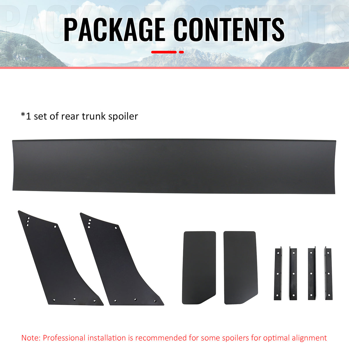 Universal 61" GTC250 Style Trunk Spoiler Rear Racing Wing (V4C Leg + Side Plate)