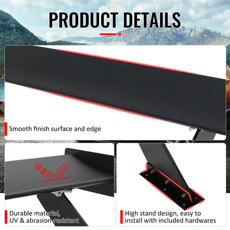 Universal 61" GTC250 Style Trunk Spoiler Rear Racing Wing (V4D Leg + Side Plate)