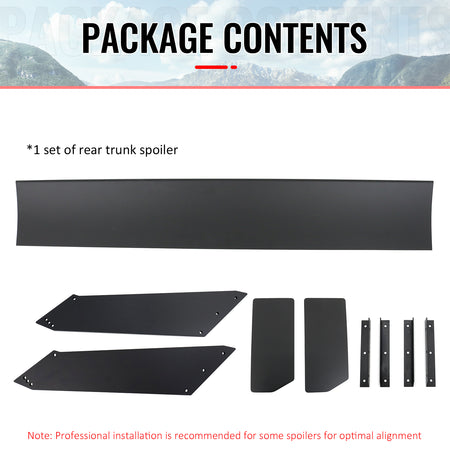 Universal 61" GTC250 Style Trunk Spoiler Rear Racing Wing (V4D Leg + Side Plate)