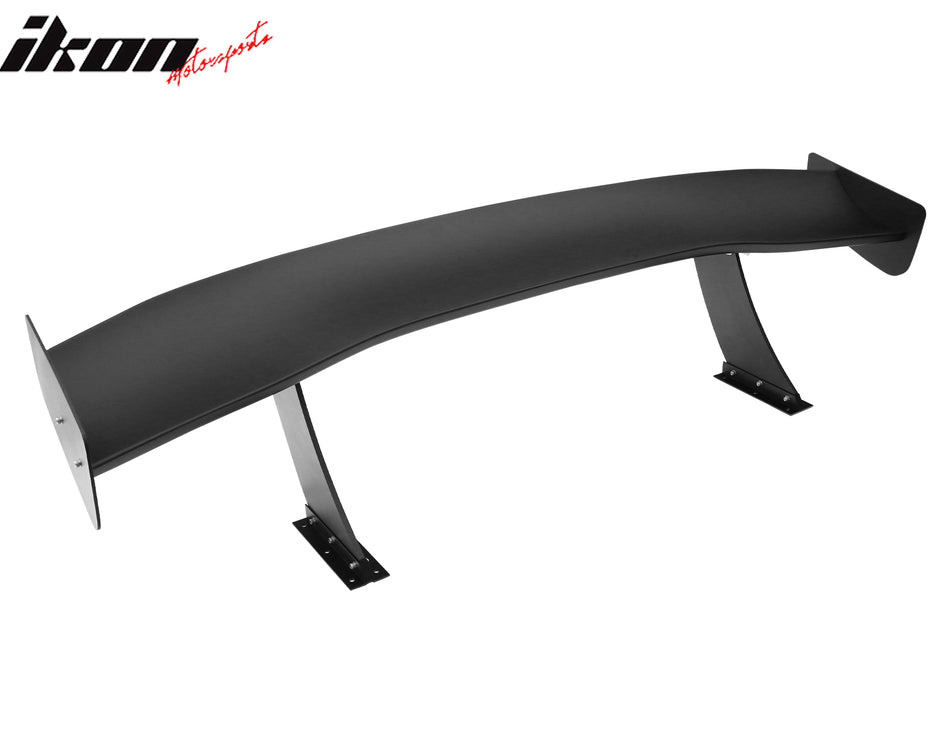 IKON MOTORSPORTS, Universal Fit Trunk Spoiler, 67'' GTC300 Spoiler Blade + V1 Brackets V4A Legs + Matte Black Side Plates ABS + Aluminum Rear Trunk Spoiler Wing, for Most Coupe Sedan Hatchback Wagon