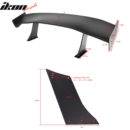 Universal 67" GTC300 Style Trunk Spoiler Rear Racing Wing (V4C Leg + Side Plate)