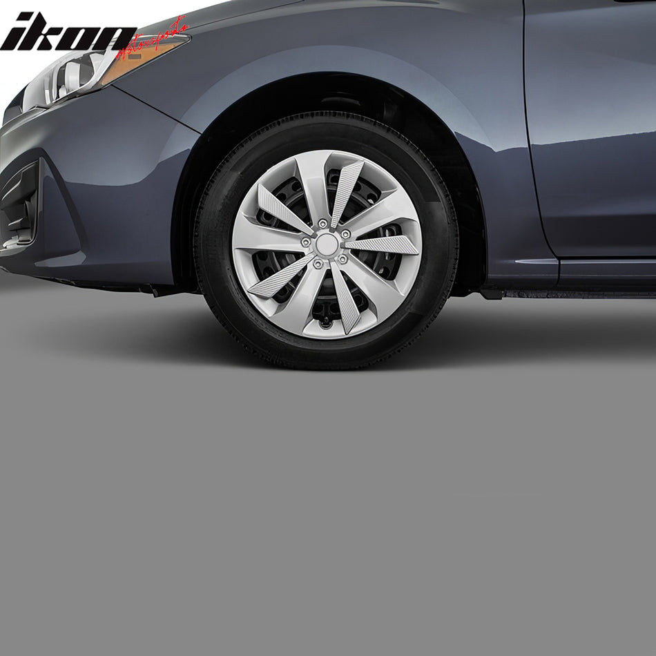 IKON MOTORSPORTS, 16'' Wheel Hubcap Compatible With 2017-2023 Subaru Impreza, Silver OE Style ABS Plastic 16 Inch Hub Cap Hubcap Rim Cover Skin Cover 1PC Replacement