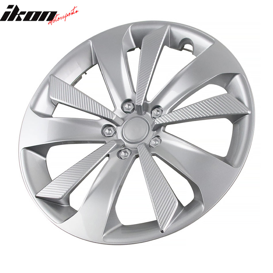 IKON MOTORSPORTS, 16'' Wheel Hubcap Compatible With 2017-2023 Subaru Impreza, Silver OE Style ABS Plastic 16 Inch Hub Cap Hubcap Rim Cover Skin Cover 1PC Replacement
