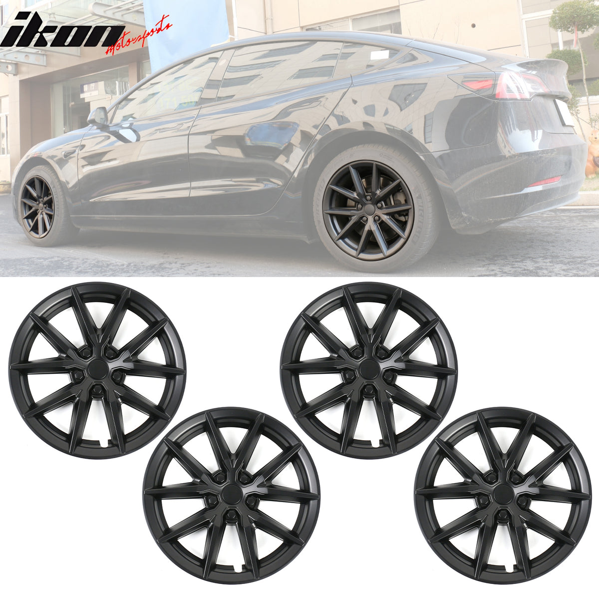 Fits 17-23 Tesla Model 3 18'' Wheel Hubcaps Rim Covers 4PCS