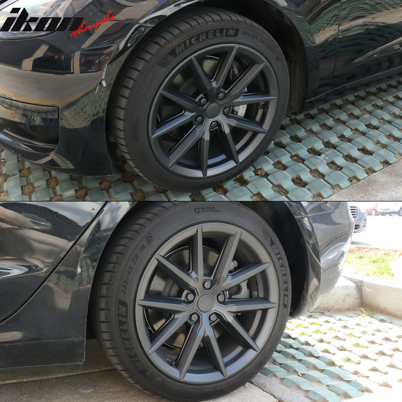 Fits 17-23 Tesla Model 3 18'' Wheel Hubcaps Rim Covers 4PCS