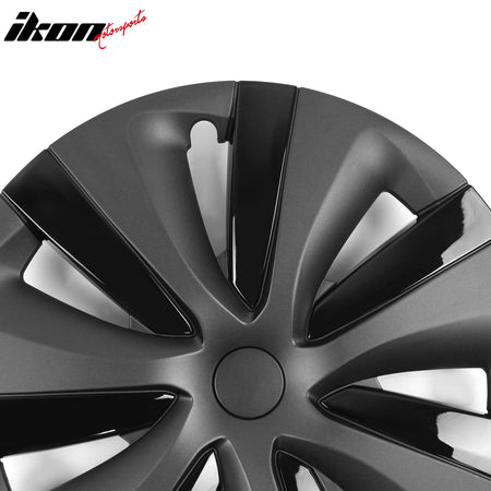 Fits 24-25 Tesla Model 3 S Style 18" Wheel Cover Hubcaps Rim Gunmetal& Gloss ABS