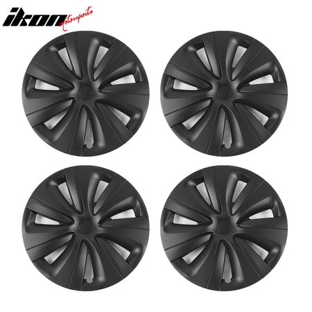 Fits 24-25 Tesla Model 3 S Style 18" Wheel Covers Hubcaps Rim Matte Black ABS