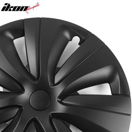 Fits 24-25 Tesla Model 3 S Style 18" Wheel Covers Hubcaps Rim Matte Black ABS