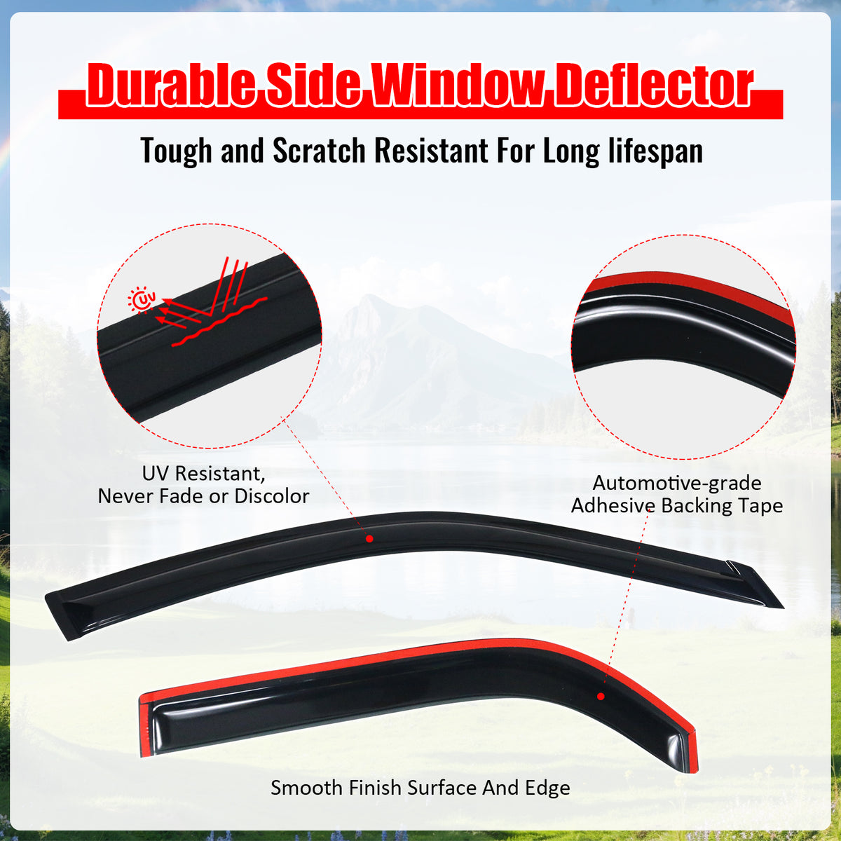 Fits 01-06 Acura MDX Acrylic 4PCS Window Visors Vent Rain Sun Windshields Guard