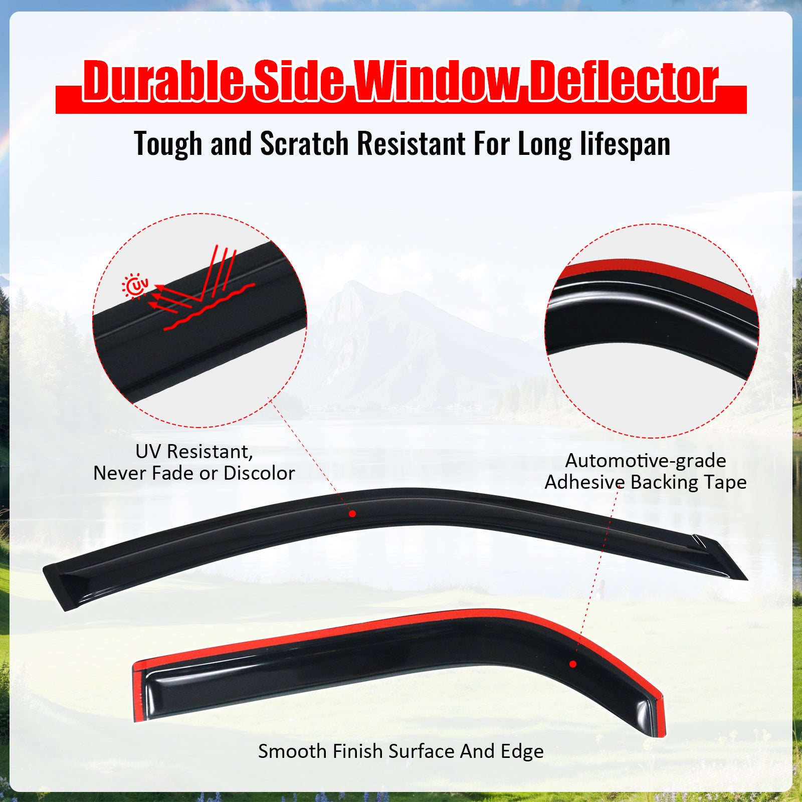Fits 01-06 Acura MDX Acrylic 4PCS Window Visors Vent Rain Sun Windshields Guard
