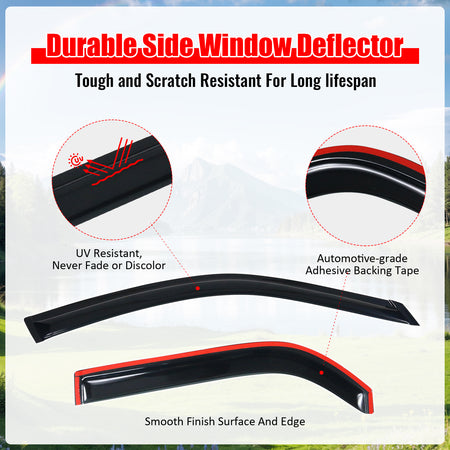 Fits 01-06 Acura MDX Acrylic 4PCS Window Visors Vent Rain Sun Windshields Guard