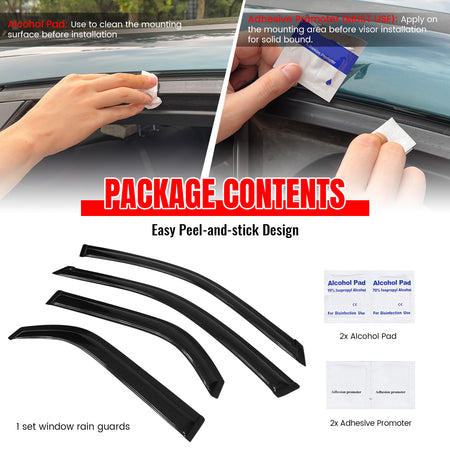 Fits 01-06 Acura MDX Acrylic 4PCS Window Visors Vent Rain Sun Windshields Guard