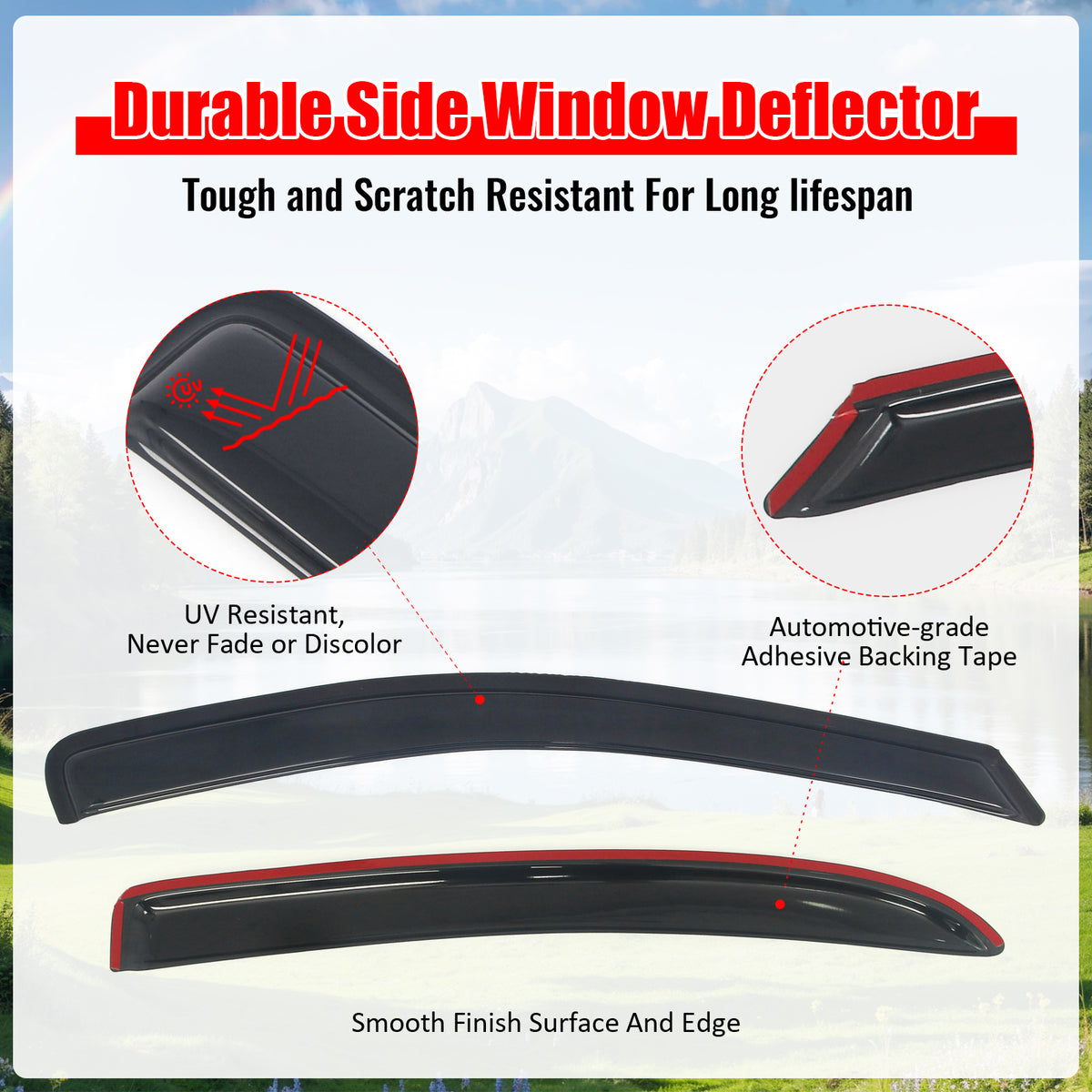 Fits 05-10 Chevy Cobalt Sedan Acrylic Window Visors Sun Guard Rain Deflector 4PC