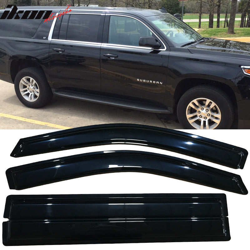 2015-2020 Chevy Suburban Slim Style Smoke Tinted Window Visors Acrylic