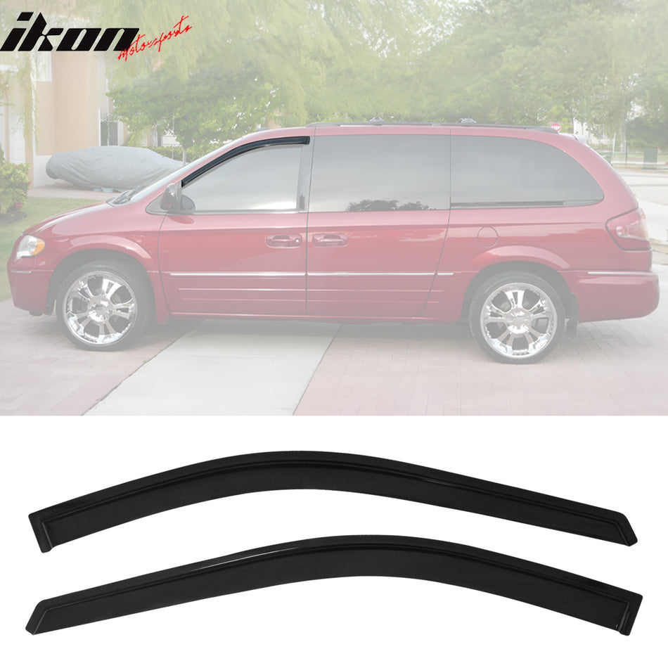 1996-2007 Chrysler Town Country Caravan Smoke Window Visors Acrylic