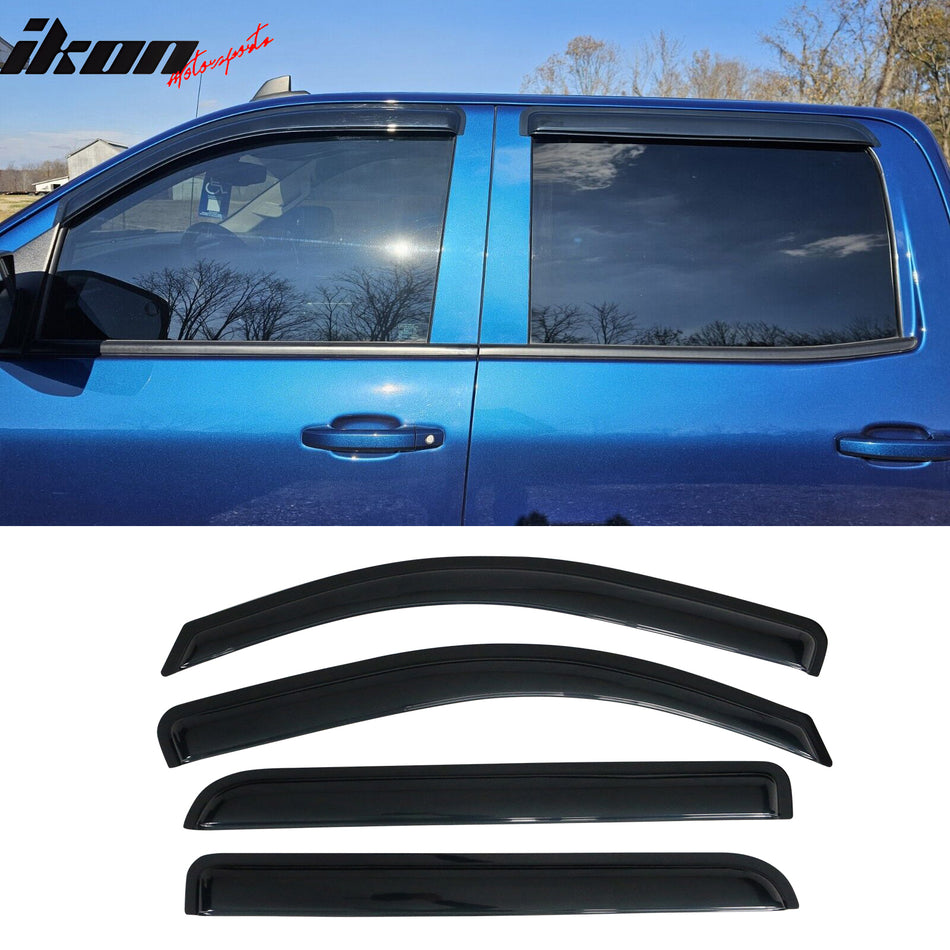 2014-2019 Chevrolet Silverado GMC Sierra  Crew Cab Slim Window Visor