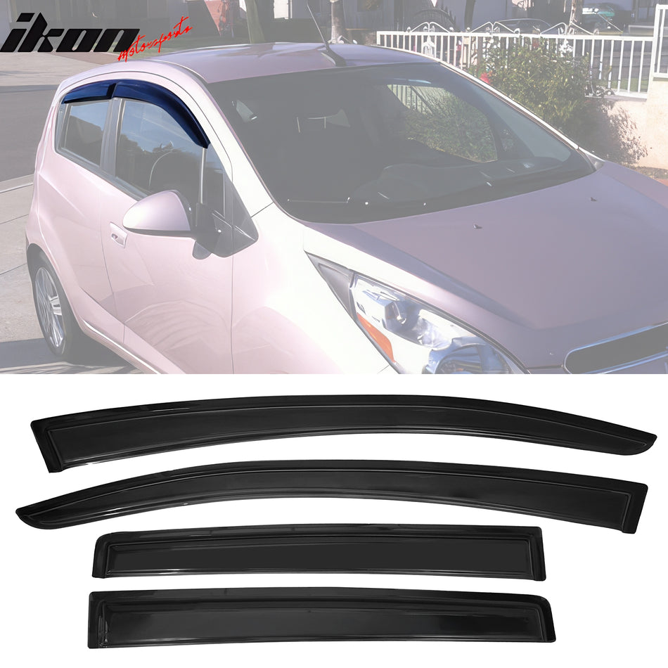 2013-2015 Chevy Spark Hatchback Sedan Acrylic Window Visors 4Pc Set