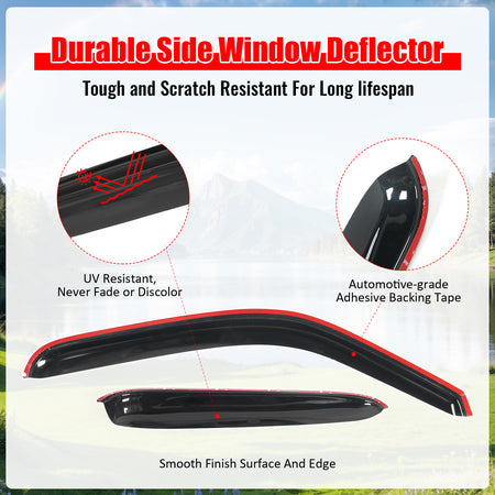 Fits 99-06 Chevy Silverado GMC Sierra Extended Cab Acrylic Window Visors 4Pc Set