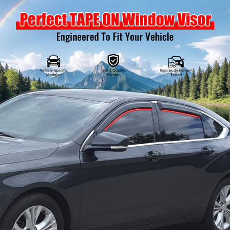Fits 14-20 Chevy Impala Window Visors Acrylic Sun Guard Rain Deflector 4PC Set