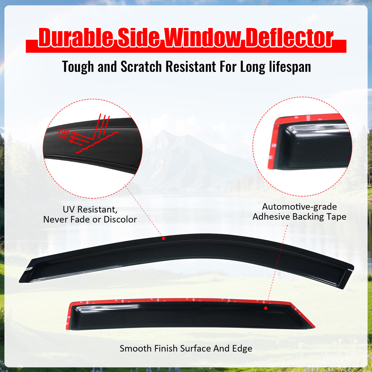 Fits 14-20 Chevy Impala Window Visors Acrylic Sun Guard Rain Deflector 4PC Set